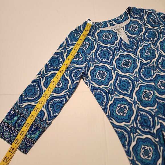 Coolibar sz S women Oceanside blue tunic dress with UPF 50 3/4 sleeve - Picture 10 of 10